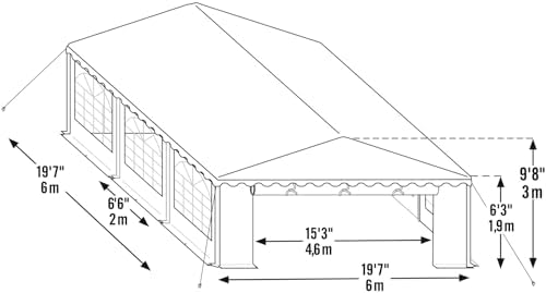 20 x 20 Party Tent Enclosure Kit with Windows, White in White, alternate view 2