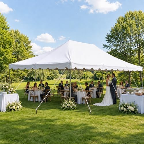 20' x 30' Weekender Pole Canopy, White Top