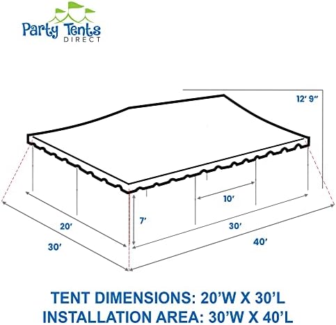 20' x 30' Weekender Pole Canopy, White Top, alternate view 2