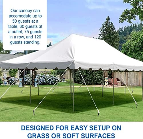 20' x 30' Weekender Pole Canopy, White Top, alternate view 4