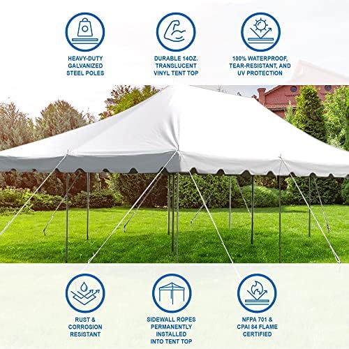 20' x 30' Weekender Pole Canopy, White Top, alternate view 5