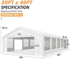 20' x 40' Party Tent Heavy Duty, Wedding Tent with Removable Sidewalls, Outdoor Gazebo Event Shelters Canopy for, alternate