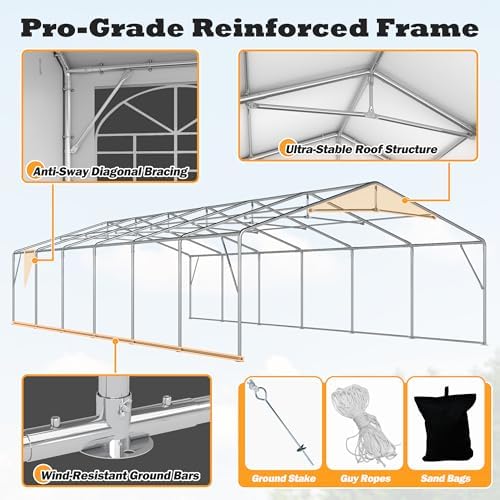20' x 40' Party Tent Heavy Duty, Wedding Tent with Removable Sidewalls, Outdoor Gazebo Event Shelters Canopy for, alternate