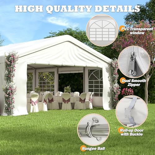 20' x 40' Party Tent Heavy Duty, Wedding Tent with Removable Sidewalls, Outdoor Gazebo Event Shelters Canopy for, alternate