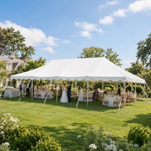 20' x 40' Weekender Pole Canopy, White Top