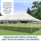 20' x 40' Weekender Pole Canopy, White Top, alternate view 4