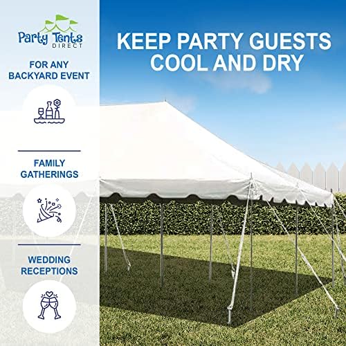 20' x 40' Weekender Pole Canopy, White Top, alternate view 6