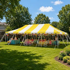 20' x 40' Weekender Pole Canopy, Yellow & White Top
