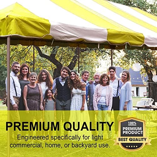 20' x 40' Weekender Pole Canopy, Yellow & White Top, alternate view 3