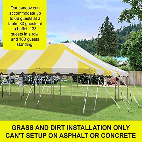 20' x 40' Weekender Pole Canopy, Yellow & White Top, alternate view 4