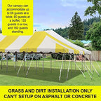 20' x 40' Weekender Pole Canopy, Yellow & White Top, alternate view 4