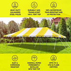 20' x 40' Weekender Pole Canopy, Yellow & White Top, alternate view 5