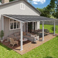 20’x10’ Gazebo with Aluminum Frame & Polycarbonate Panel, White in White