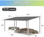 20’x10’ Gazebo with Aluminum Frame & Polycarbonate Panel, White in White, alternate view 2