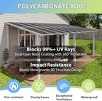 20’x10’ Gazebo with Aluminum Frame & Polycarbonate Panel, White in White, alternate view 7
