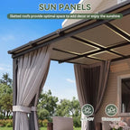 20'x10' Lean to Gazebo, Pergola with Mosquito Net and Curtains, Gray in Gray, alternate view 5
