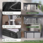 20'x10' Lean to Gazebo, Pergola with Mosquito Net and Curtains, Gray in Gray, alternate view 6