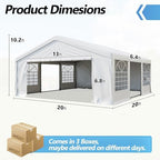 20'x20' Party Tent Heavy Duty, Large Wedding Event Tent with Removable Sidewalls & 4 Sand Bags, Event Canopy, alternate view