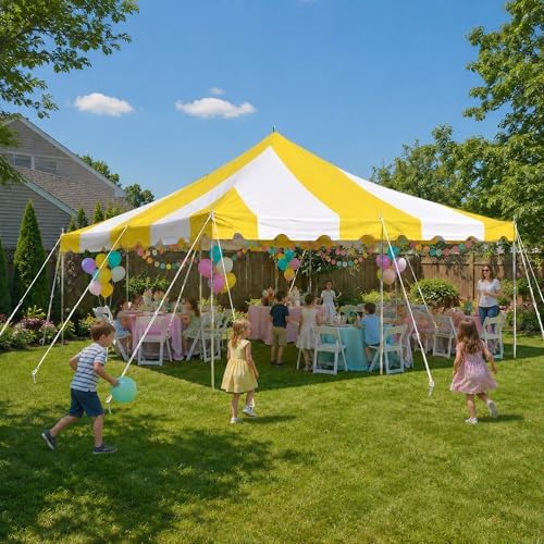 20'x20' Weekender Standard Canopy Pole Tent - Easy Up Canopy Tent with 80 Person Capacity - Outdoor Canopies for