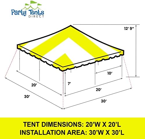 20'x20' Weekender Standard Canopy Pole Tent - Easy Up Canopy Tent with 80 Person Capacity - Outdoor Canopies for, alternate