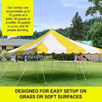 20'x20' Weekender Standard Canopy Pole Tent - Easy Up Canopy Tent with 80 Person Capacity - Outdoor Canopies for, alternate