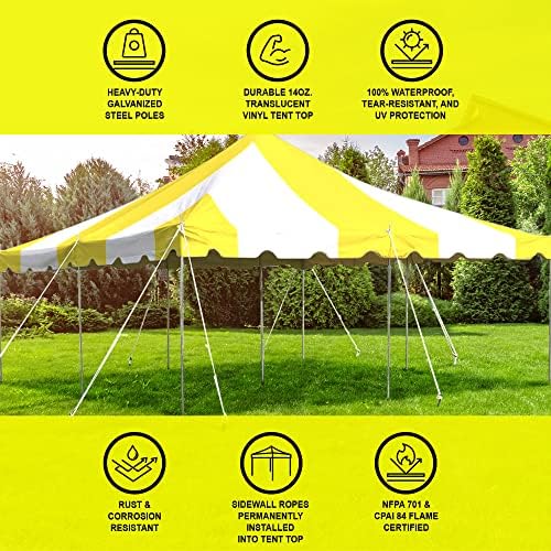 20'x20' Weekender Standard Canopy Pole Tent - Easy Up Canopy Tent with 80 Person Capacity - Outdoor Canopies for, alternate