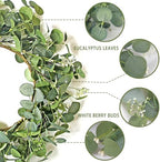 20" Year Round Eucalyptus Wreath for Front Door, Home Decor, All Season, alternate view 2
