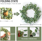 20" Year Round Eucalyptus Wreath for Front Door, Home Decor, All Season, alternate view 4