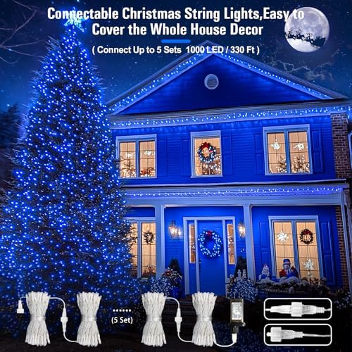 200 LED 66Ft Blue Christmas Halloween String Lights Indoor Outdoor, alternate view 3
