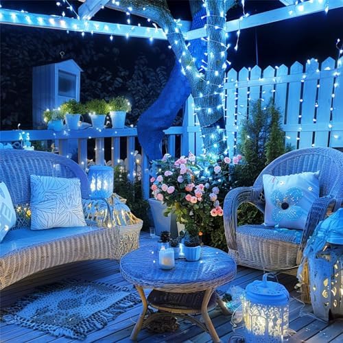 200 LED 66Ft Blue Christmas Halloween String Lights Indoor Outdoor, alternate view 6