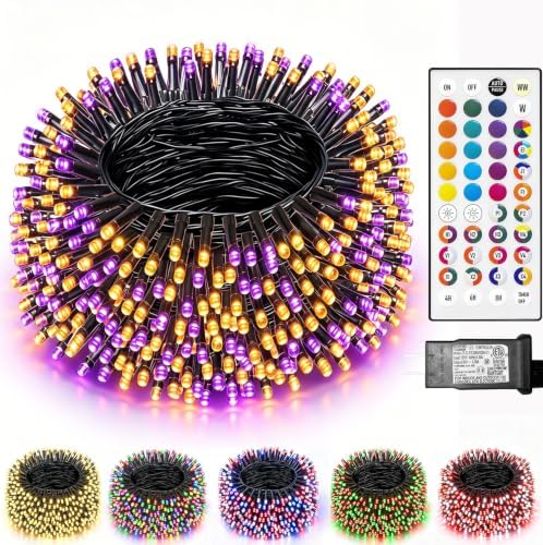 200 LED Christmas Lights Color Changing, 35 Colors 66FT Halloween String Lights with Remote Timer, Connectable