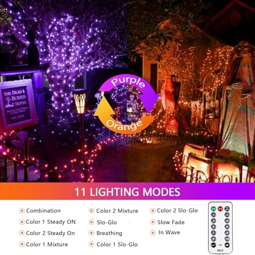 200 LED Connectable String Lights with Remote, Halloween Lights Outdoor, alternate view 5