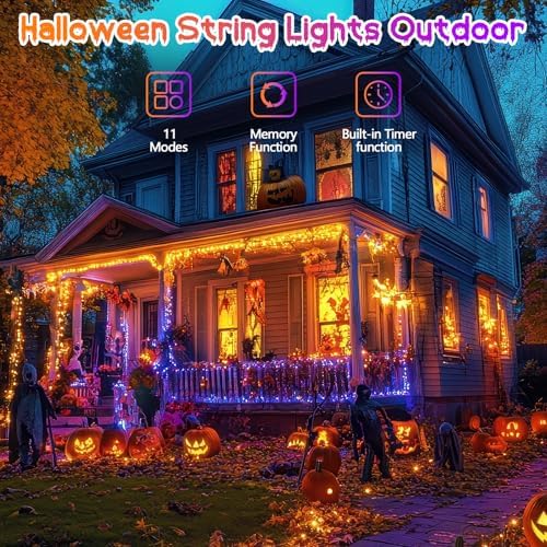 200 LED Connectable String Lights with Remote, Halloween Lights Outdoor, alternate view 6