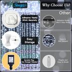 200 LED Cool White Curtain Fairy Lights 9.8x6.6FT Plug in in 9.8x6.6FT in Cool Whtie, alternate view 2