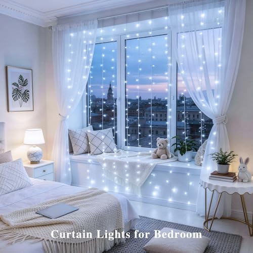 200 LED Curtain Lights Battery Operated & USB Plug in, alternate view 5