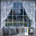 200 LED Curtain Lights Plug in, 6.6x6.6FT Fairy Lights, Cool White in 6.6x6.6FT in Cool White