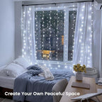 200 LED Curtain Lights Plug in, 6.6x6.6FT Fairy Lights, Cool White in 6.6x6.6FT in Cool White, alternate view 3