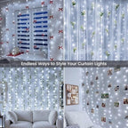200 LED Curtain Lights Plug in, 6.6x6.6FT Fairy Lights, Cool White in 6.6x6.6FT in Cool White, alternate view 5
