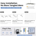 200 LED Curtain Lights Plug in, 6.6x6.6FT Fairy Lights, Cool White in 6.6x6.6FT in Cool White, alternate view 7