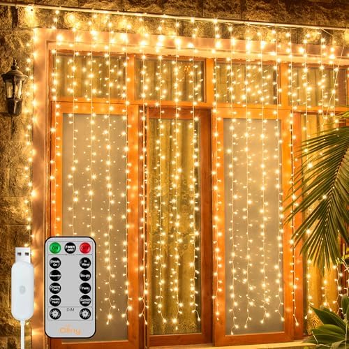 200 LED Curtain Lights Plug in, Multicolor