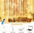 200 LED Fairy Curtain Lights, 6.6 x 6.6 FT Warm White USB Plug in 8 Modes Hanging Lights with Remote for, alternate view 6