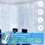 200 LED Fairy Curtain Lights, 6.6 x 6.6 FT Warm White USB Plug in 8 Modes String Hanging Lights with Remote for, alternate