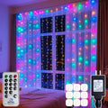200 LED Multicolor Rainbow Curtain Fairy Lights 9.8x6.6FT Plug in in 9.8x6.6FT in Multicolor