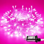 200 LED Pink Lights for Room Decor, Pink String Halloween Lights