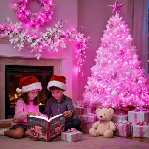 200 LED Pink Lights for Room Decor, Pink String Halloween Lights, alternate view 5