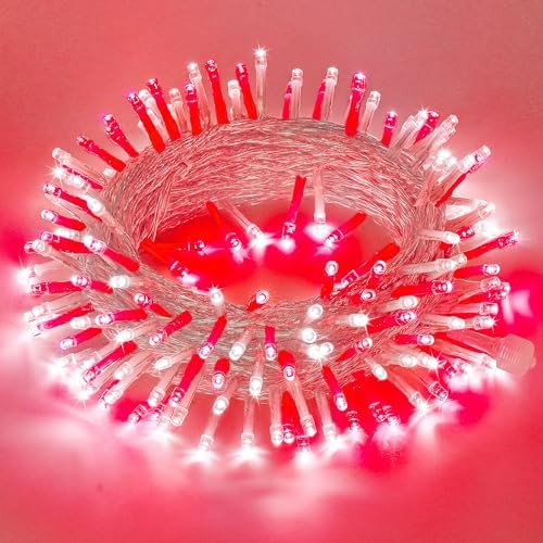 200 LED Red and White String Lights Indoor Outdoor