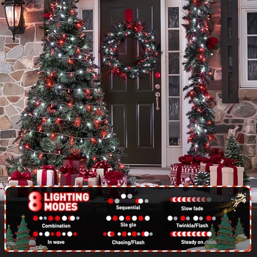 200 LED Red and White String Lights Indoor Outdoor, alternate view 6