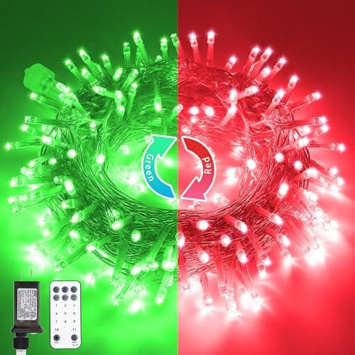 200 LED Red & Green String Lights Outdoor for Christmas Decor