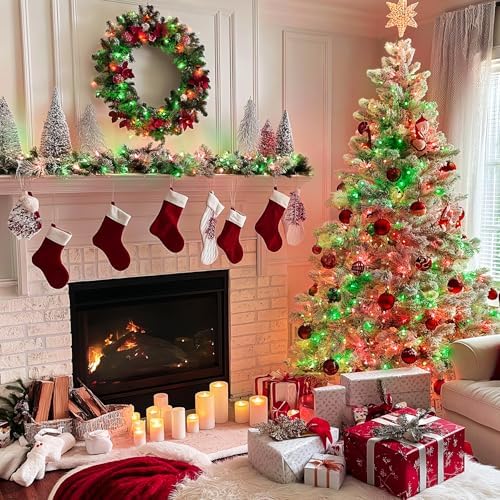 200 LED Red & Green String Lights Outdoor for Christmas Decor, alternate view 3