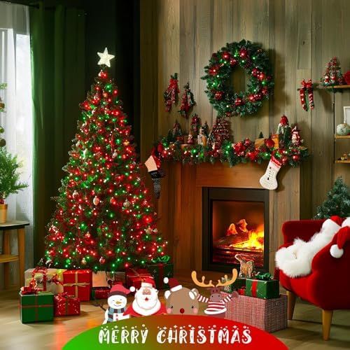 200 LED Red & Green String Lights Outdoor for Christmas Decor, alternate view 5